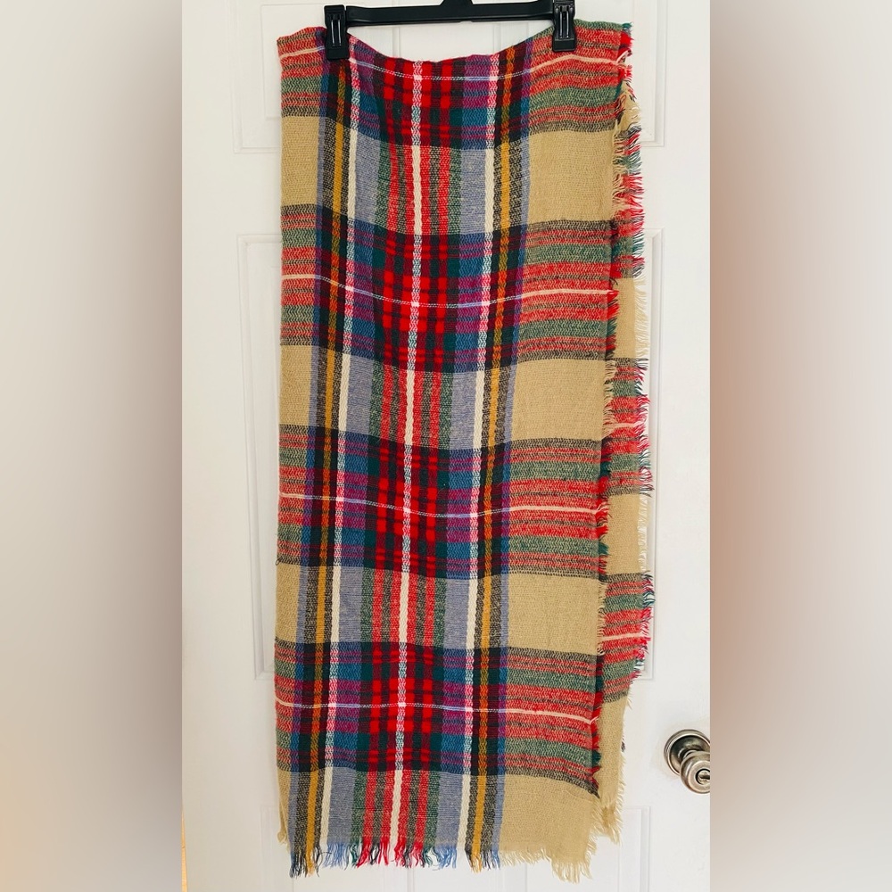 Plaid Multicolor Blanket Scarf